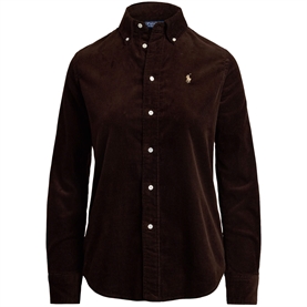Polo Ralph Lauren Slim Fit Cotton Corduroy Skjorte, Dark Beech